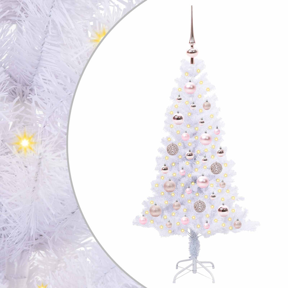 Vidaxl kunstkerstboom met 150 led wit 120 cm pvc en staal