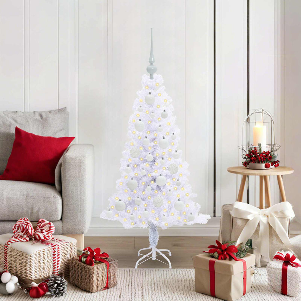 Vidaxl kunstkerstboom met 150 led wit 120 cm pvc en staal