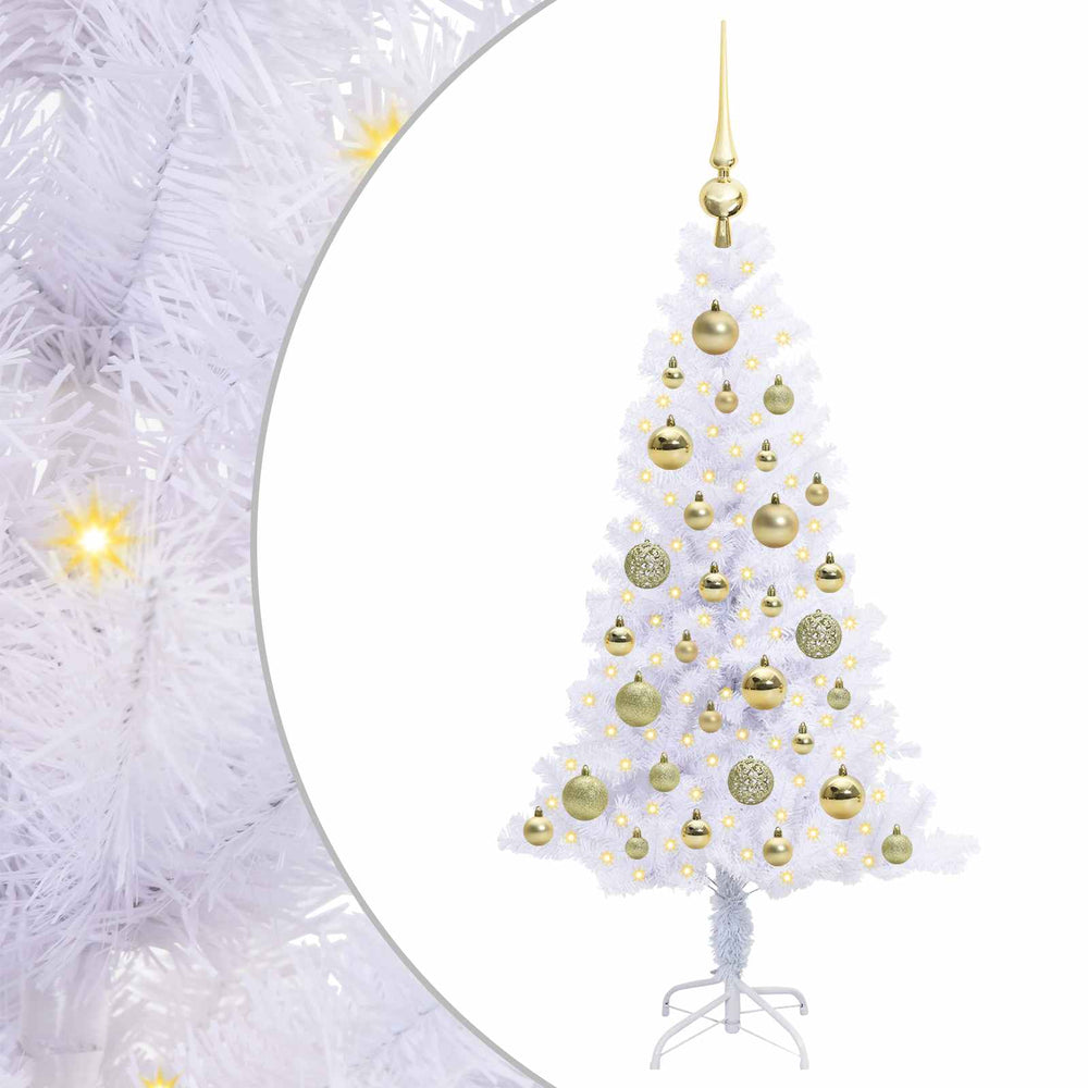 Vidaxl kunstkerstboom met 150 led wit 120 cm pvc en staal