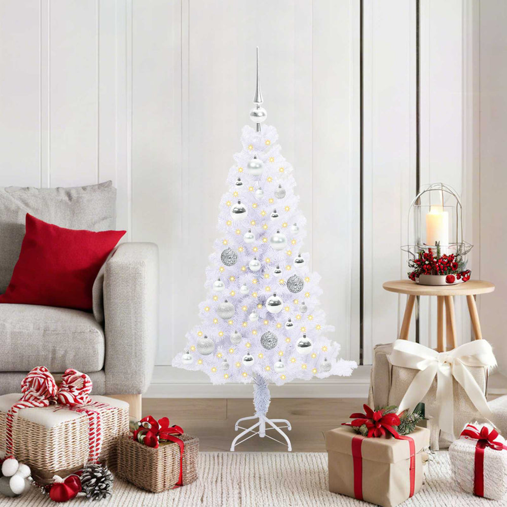 Vidaxl kunstkerstboom met 150 led wit 120 cm pvc en staal