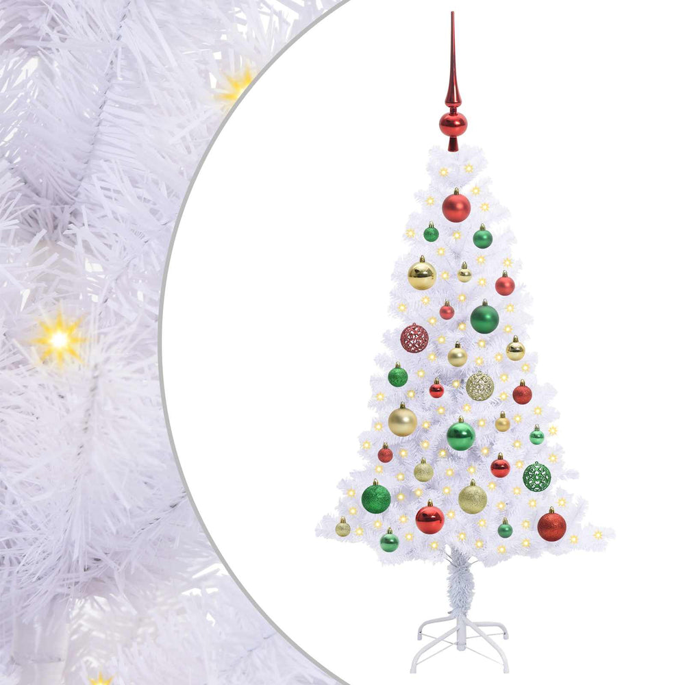 Vidaxl kunstkerstboom met 150 led wit 120 cm pvc en staal