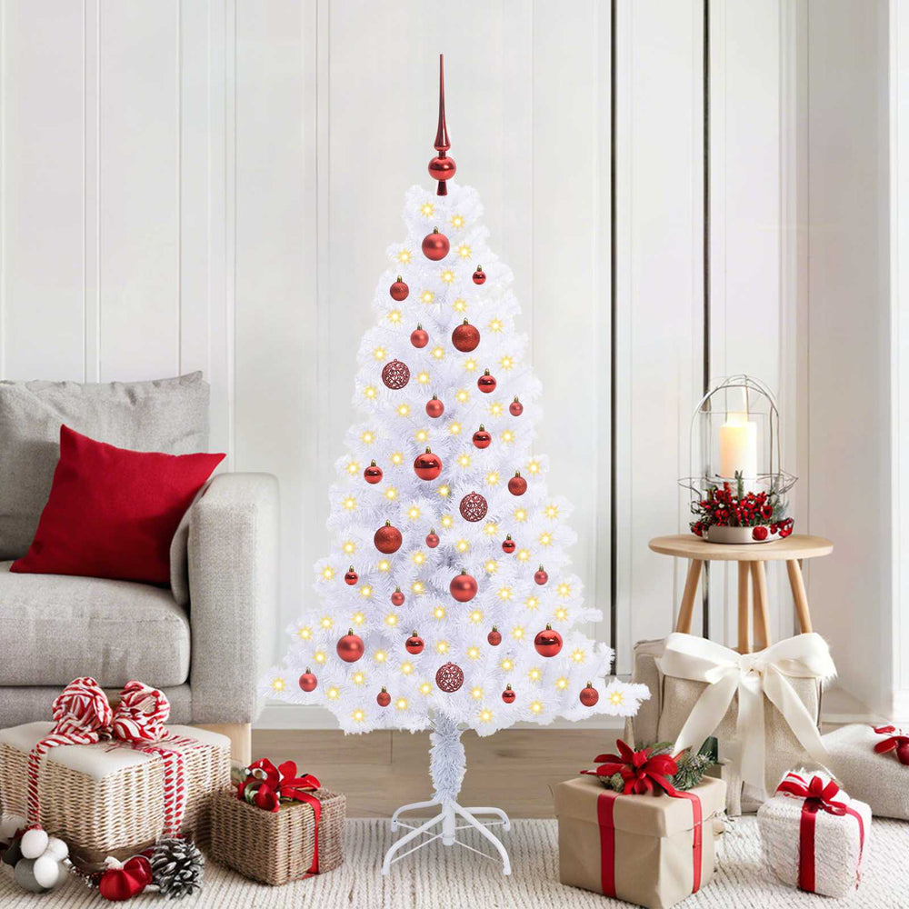 Vidaxl kunstkerstboom met 150 led wit 150 cm pvc en staal