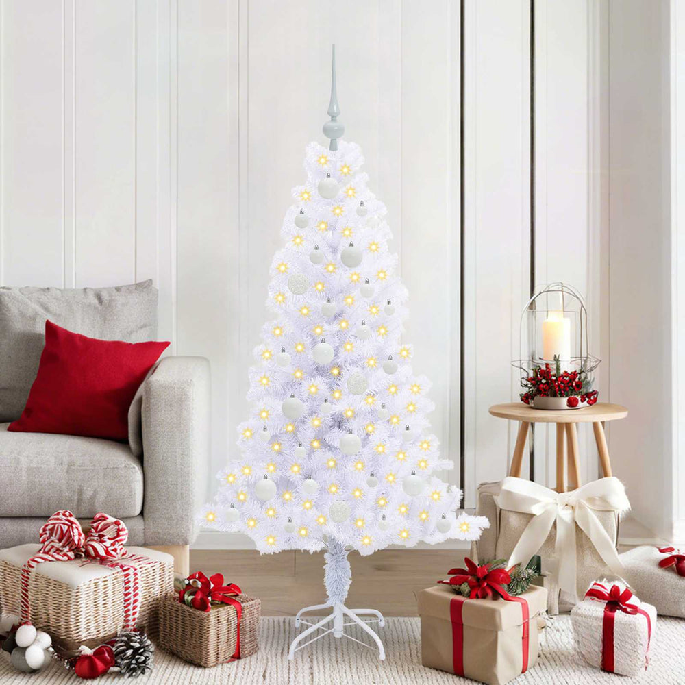 Vidaxl kunstkerstboom met 150 led wit 150 cm pvc en staal