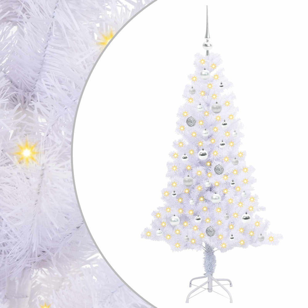 Vidaxl kunstkerstboom met 150 led wit 150 cm pvc en staal