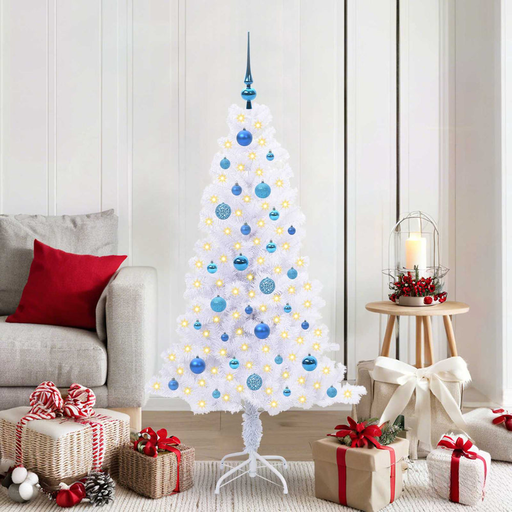 Vidaxl kunstkerstboom met 150 led wit 150 cm pvc en staal