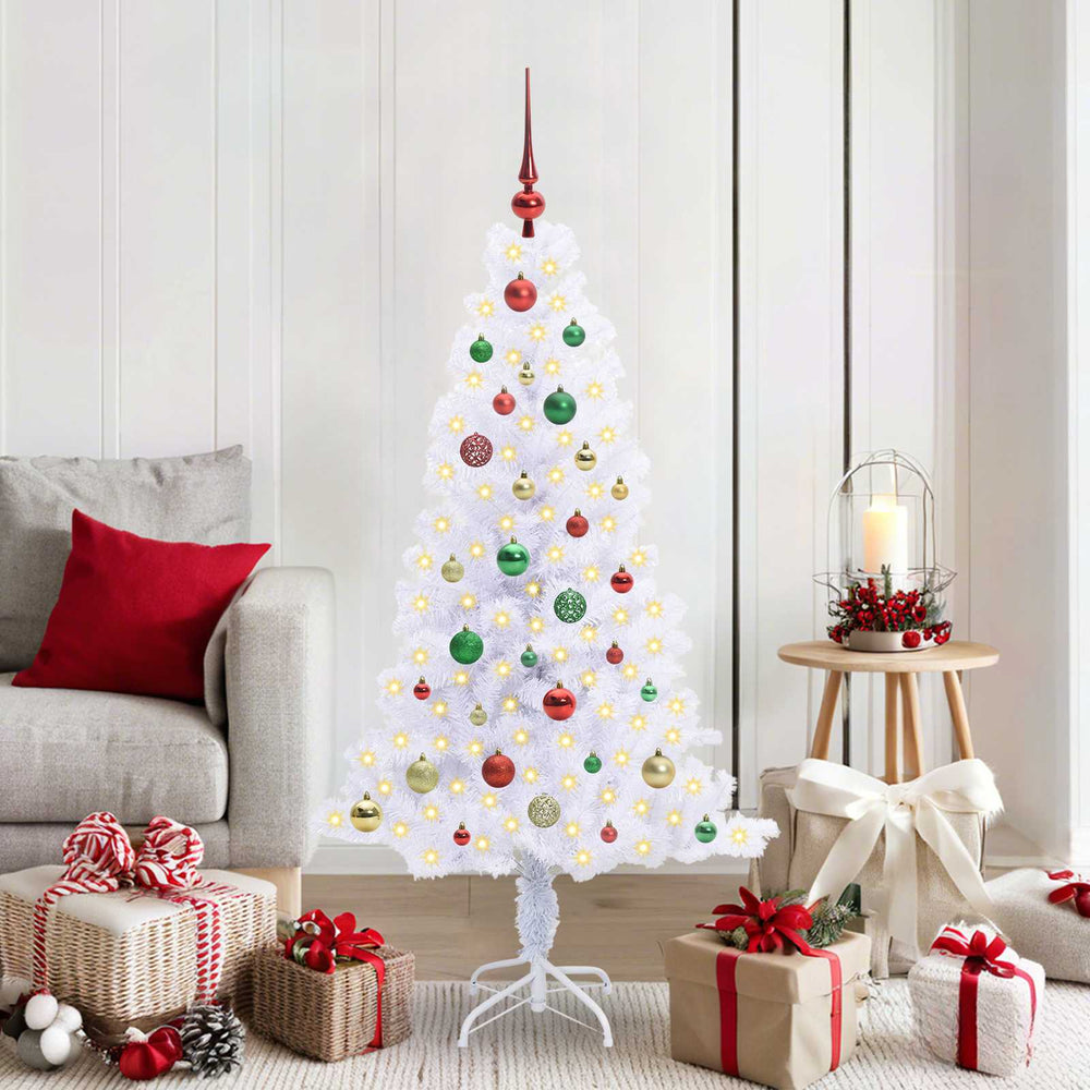 Vidaxl kunstkerstboom met 150 led wit 150 cm pvc en staal