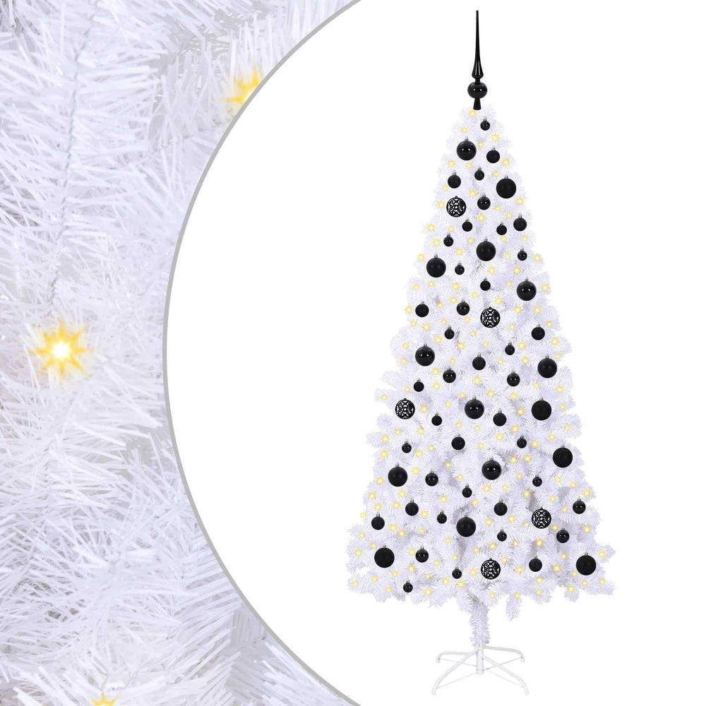 Vidaxl kunstkerstboom met 300 led wit 180 cm pvc en staal