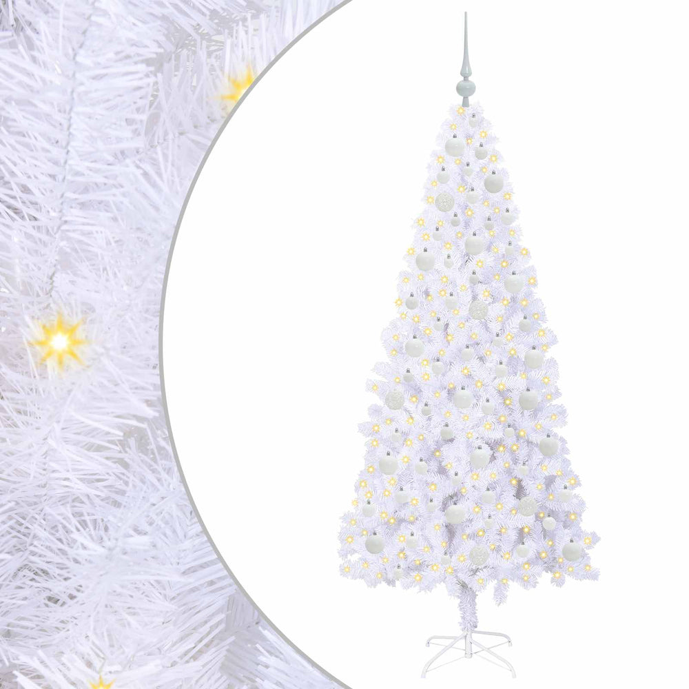 Vidaxl kunstkerstboom met 300 led wit 180 cm pvc en staal