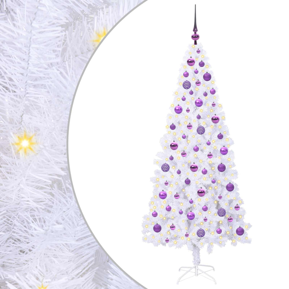 Vidaxl kunstkerstboom met 300 led wit 180 cm pvc en staal