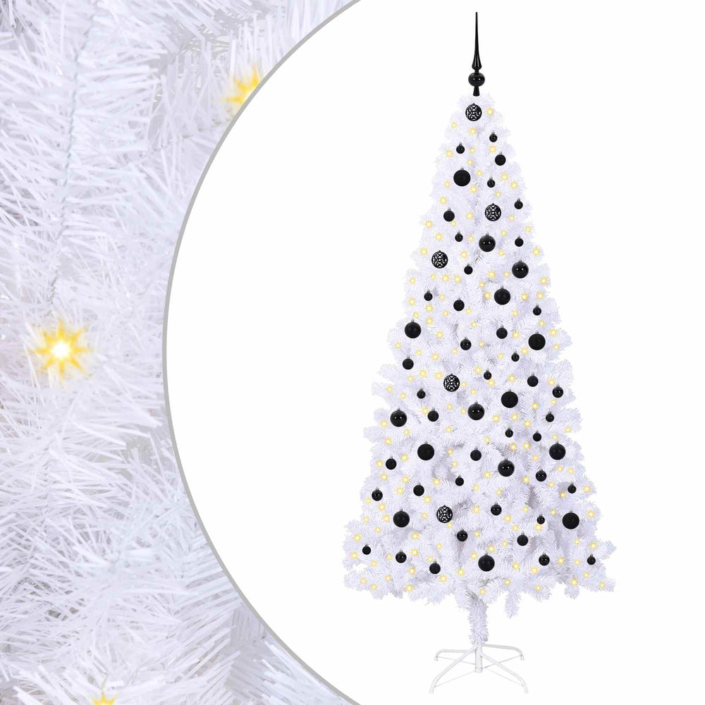 Vidaxl kunstkerstboom met 300 led wit 210 cm pvc en staal