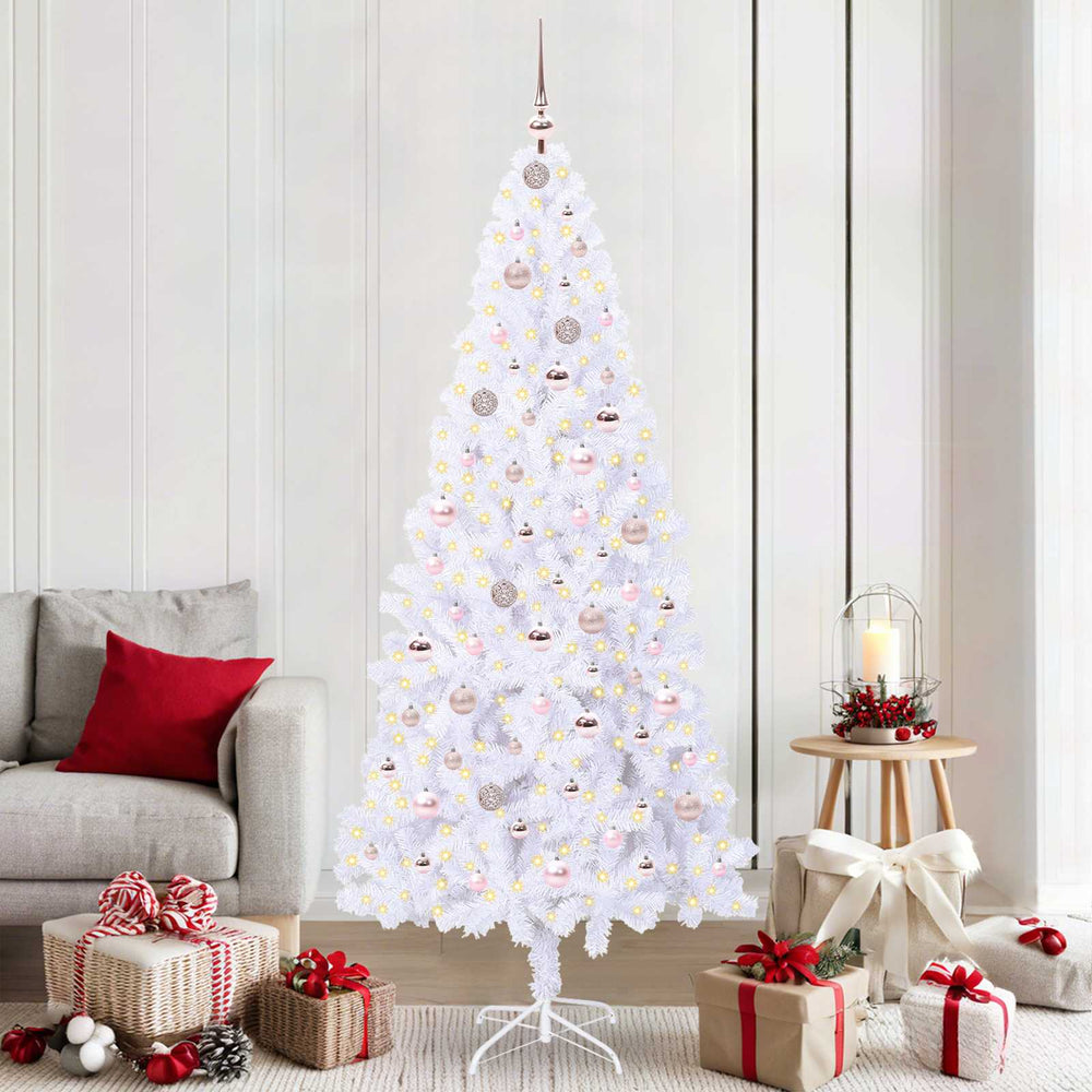 Vidaxl kunstkerstboom met 300 led wit 210 cm pvc en staal