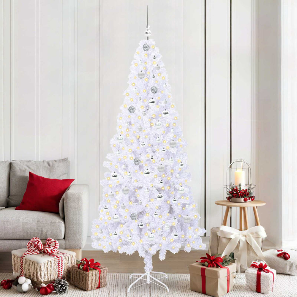Vidaxl kunstkerstboom met 300 led wit 210 cm pvc en staal