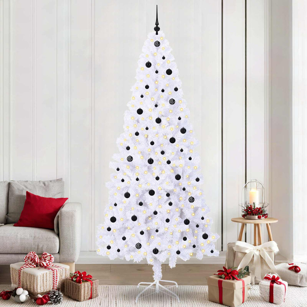 Vidaxl kunstkerstboom met 300 led wit 240 cm pvc en staal
