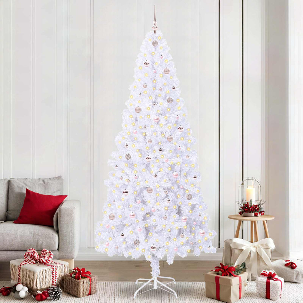 Vidaxl kunstkerstboom met 300 led wit 240 cm pvc en staal