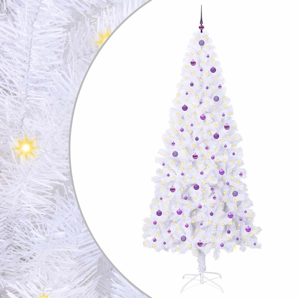 Vidaxl kunstkerstboom met 300 led wit 240 cm pvc en staal