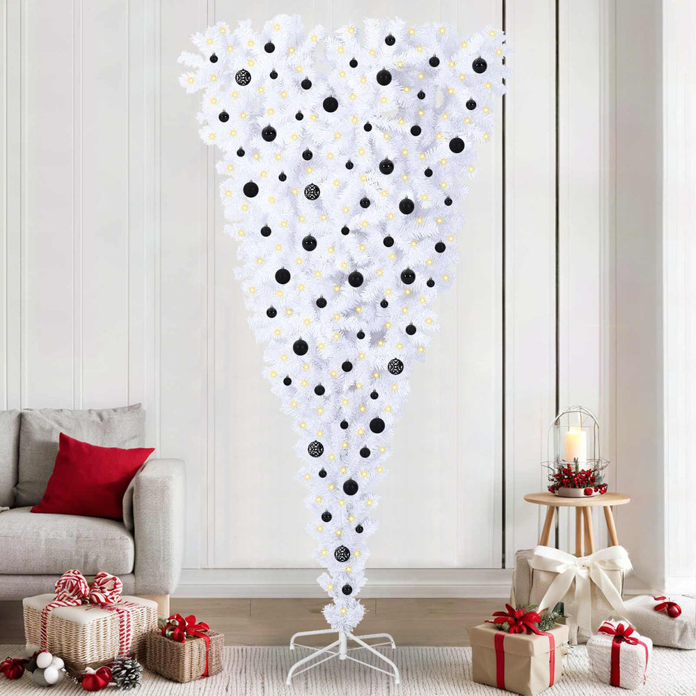 Vidaxl kunstkerstboom met 300 led wit 240 cm pvc en staal