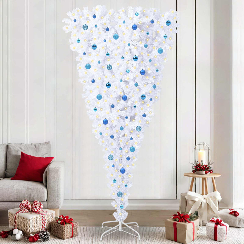 Vidaxl kunstkerstboom met 300 led wit 240 cm pvc en staal