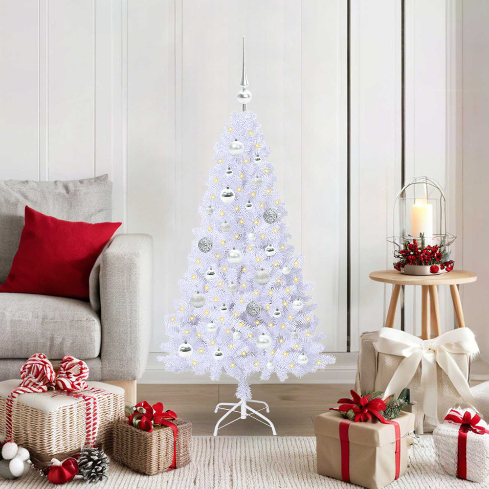 Vidaxl kunstkerstboom met 150 led wit 120 cm pvc en staal