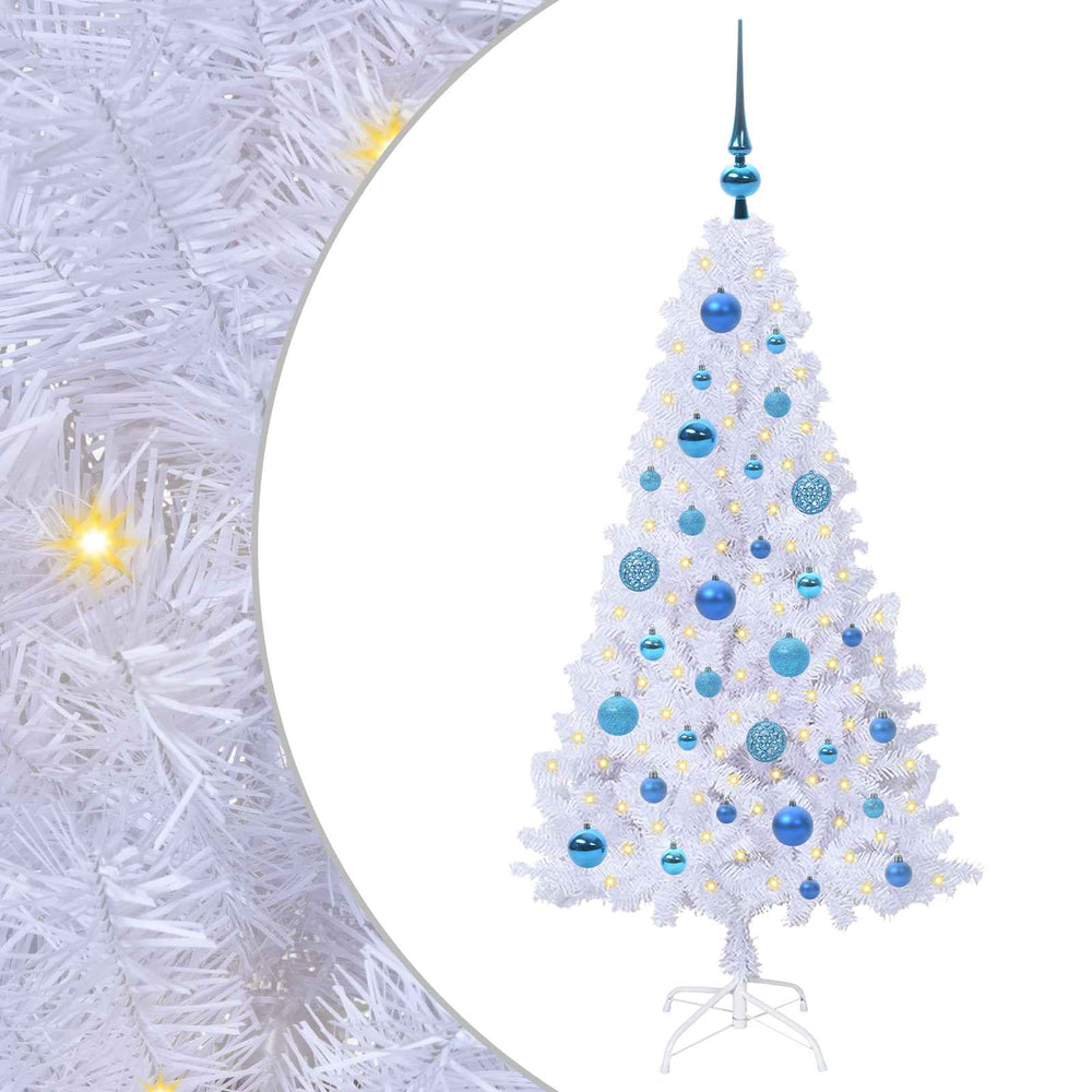 Vidaxl kunstkerstboom met 150 led wit 120 cm pvc en staal