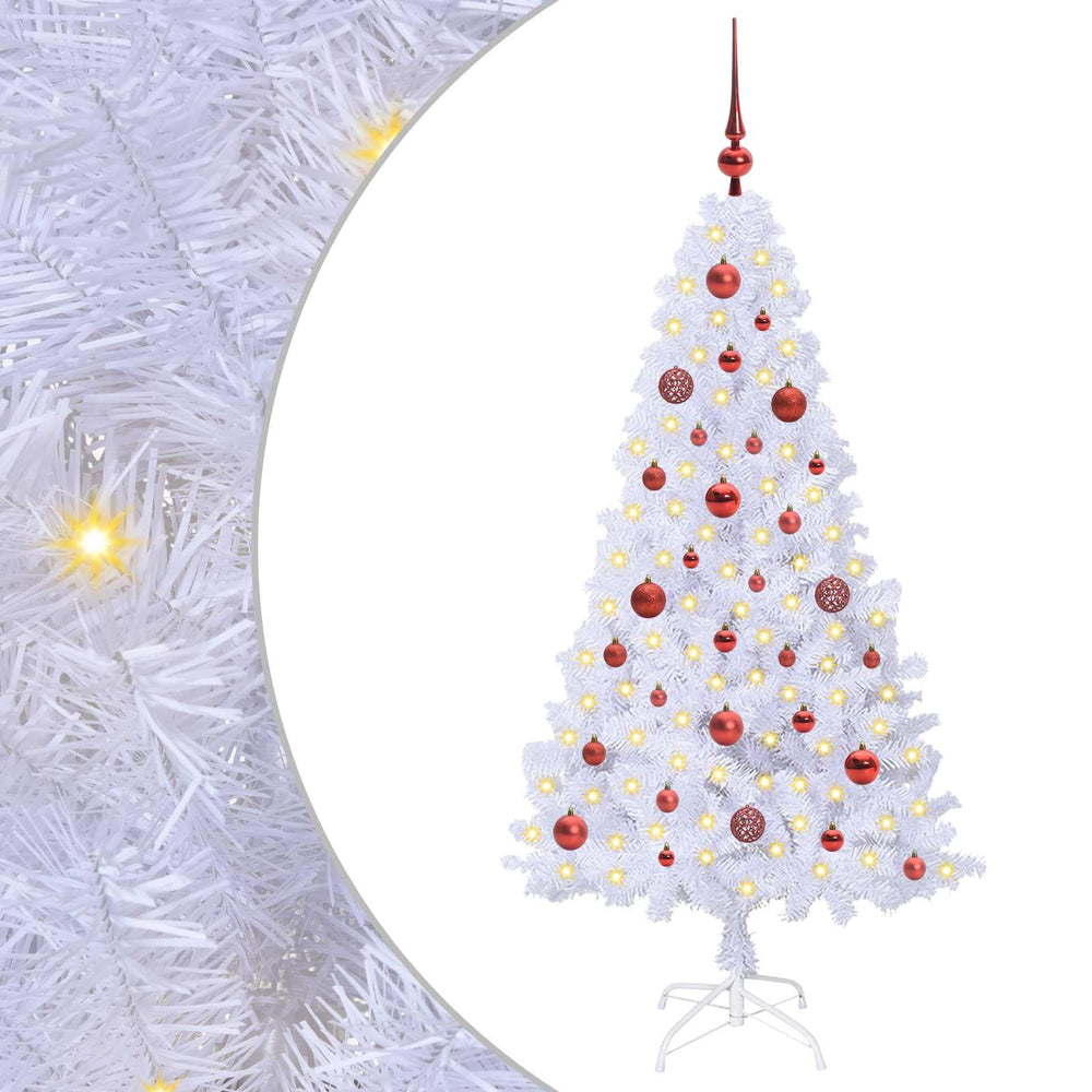 Vidaxl kunstkerstboom met 150 led wit 150 cm pvc en staal