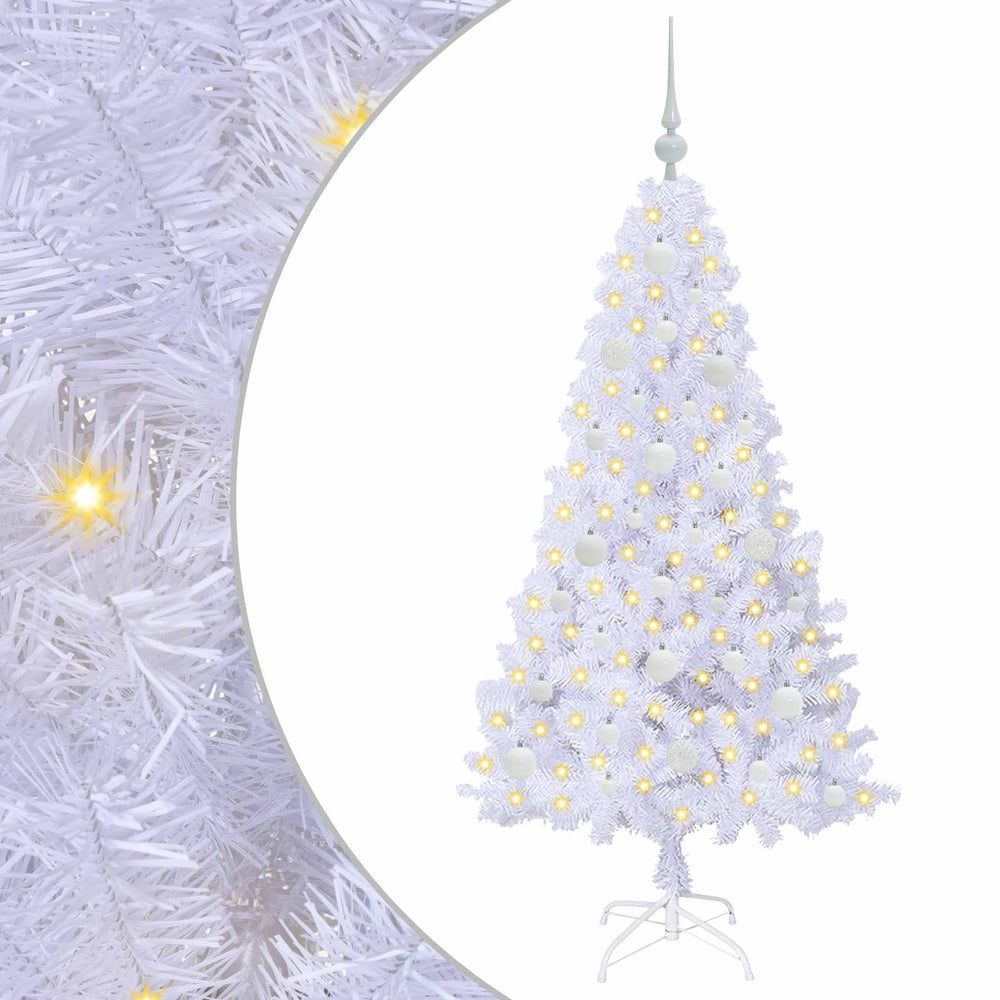 Vidaxl kunstkerstboom met 150 led wit 150 cm pvc en staal
