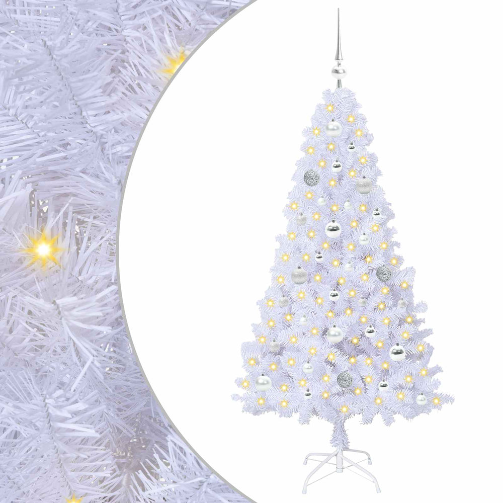 Vidaxl kunstkerstboom met 150 led wit 150 cm pvc en staal