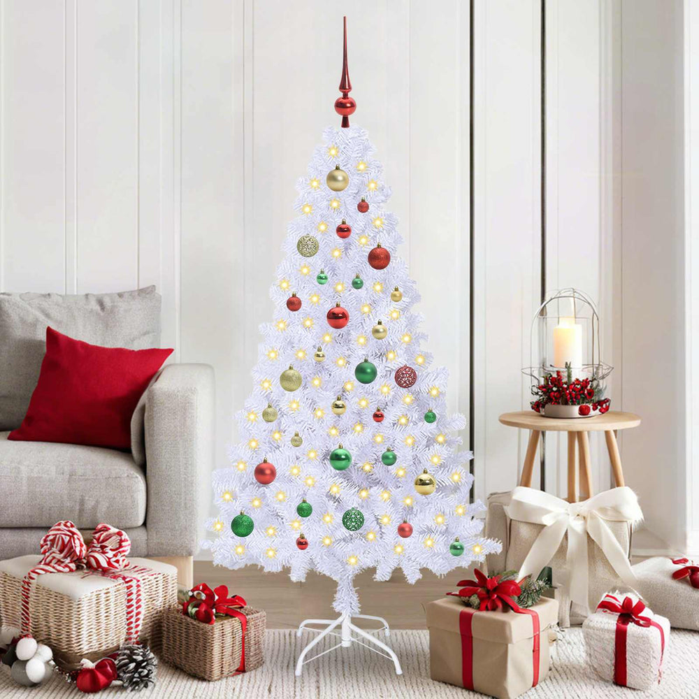 Vidaxl kunstkerstboom met 150 led wit 150 cm pvc en staal