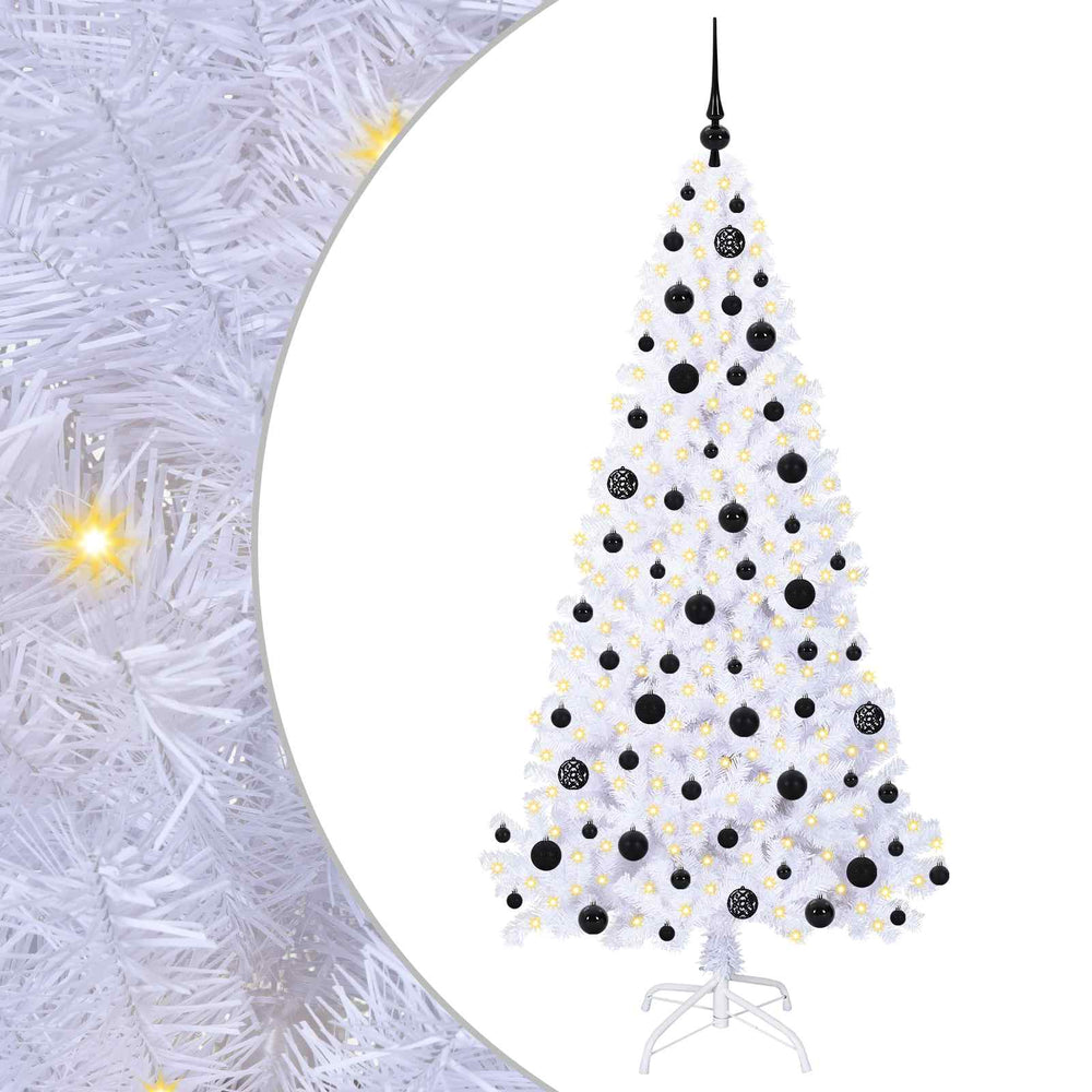 Vidaxl kunstkerstboom met 300 led wit 180 cm pvc en staal