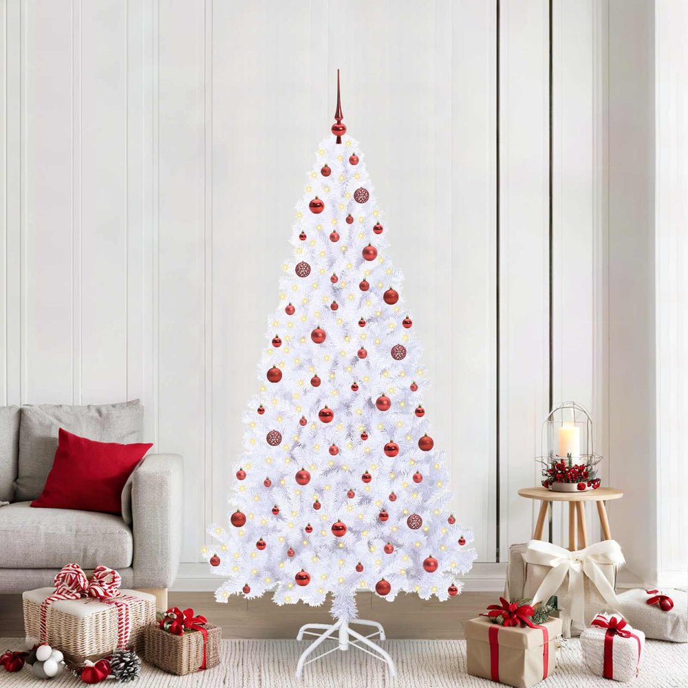 Vidaxl kunstkerstboom met 300 led wit 210 cm pvc en staal