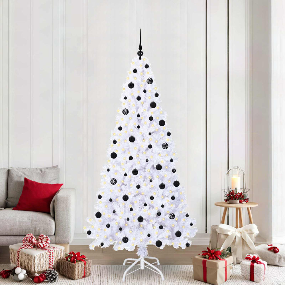 Vidaxl kunstkerstboom met 300 led wit 210 cm pvc en staal