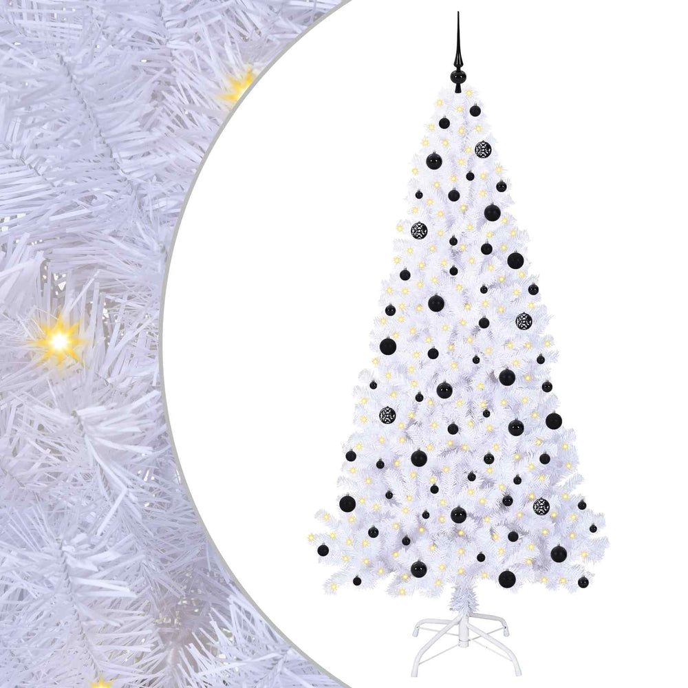 Vidaxl kunstkerstboom met 300 led wit 210 cm pvc en staal