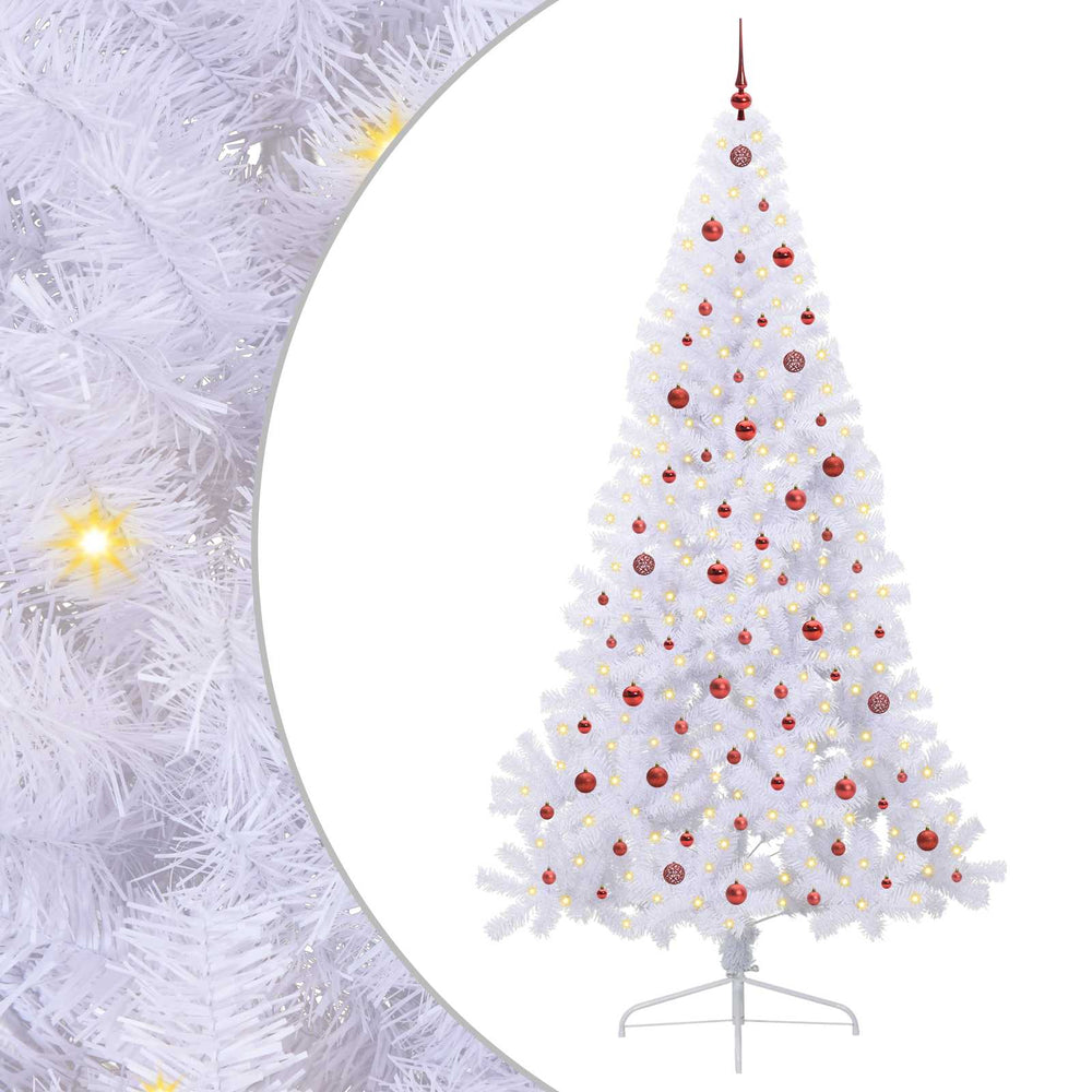 Vidaxl kunstkerstboom met 300 led wit 240 cm pvc en staal