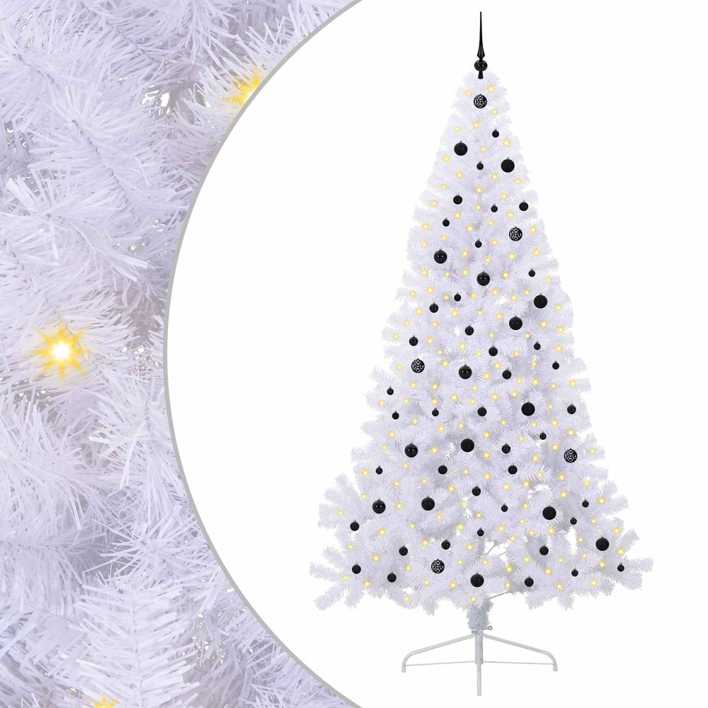 Vidaxl kunstkerstboom met 300 led wit 240 cm pvc en staal
