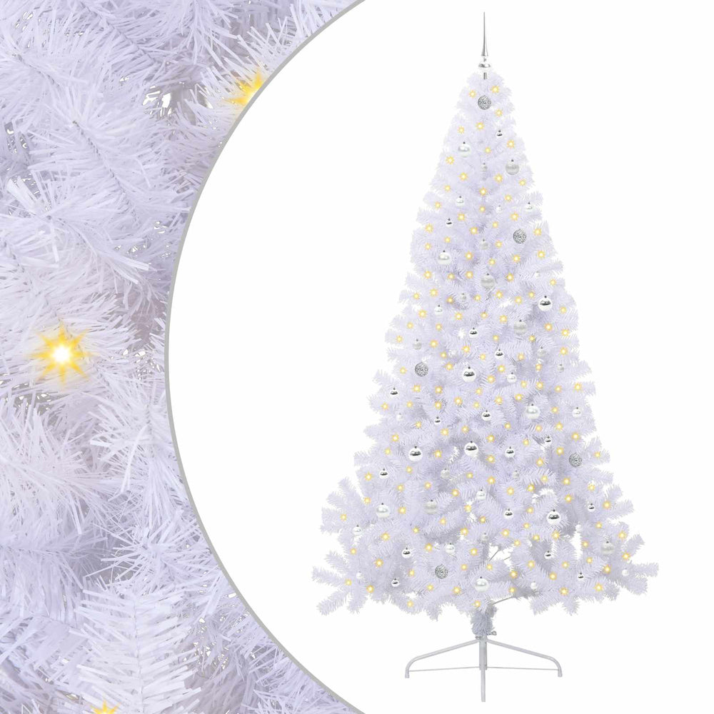 Vidaxl kunstkerstboom met 300 led wit 240 cm pvc en staal
