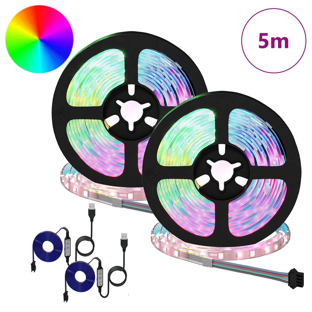 Vidaxl led-strip 2 pcs zwart en transparant 2500 mm koper en kunststof
