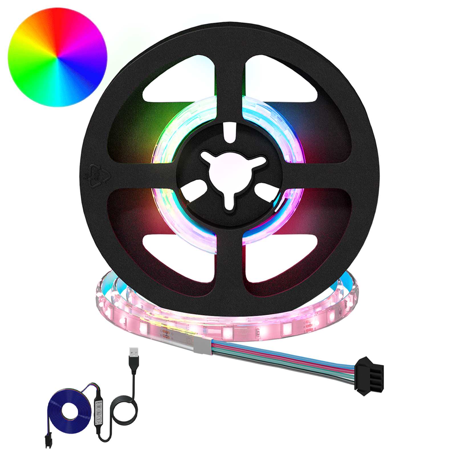 Vidaxl led-strip 2 st zwart en transparant koper en kunststof