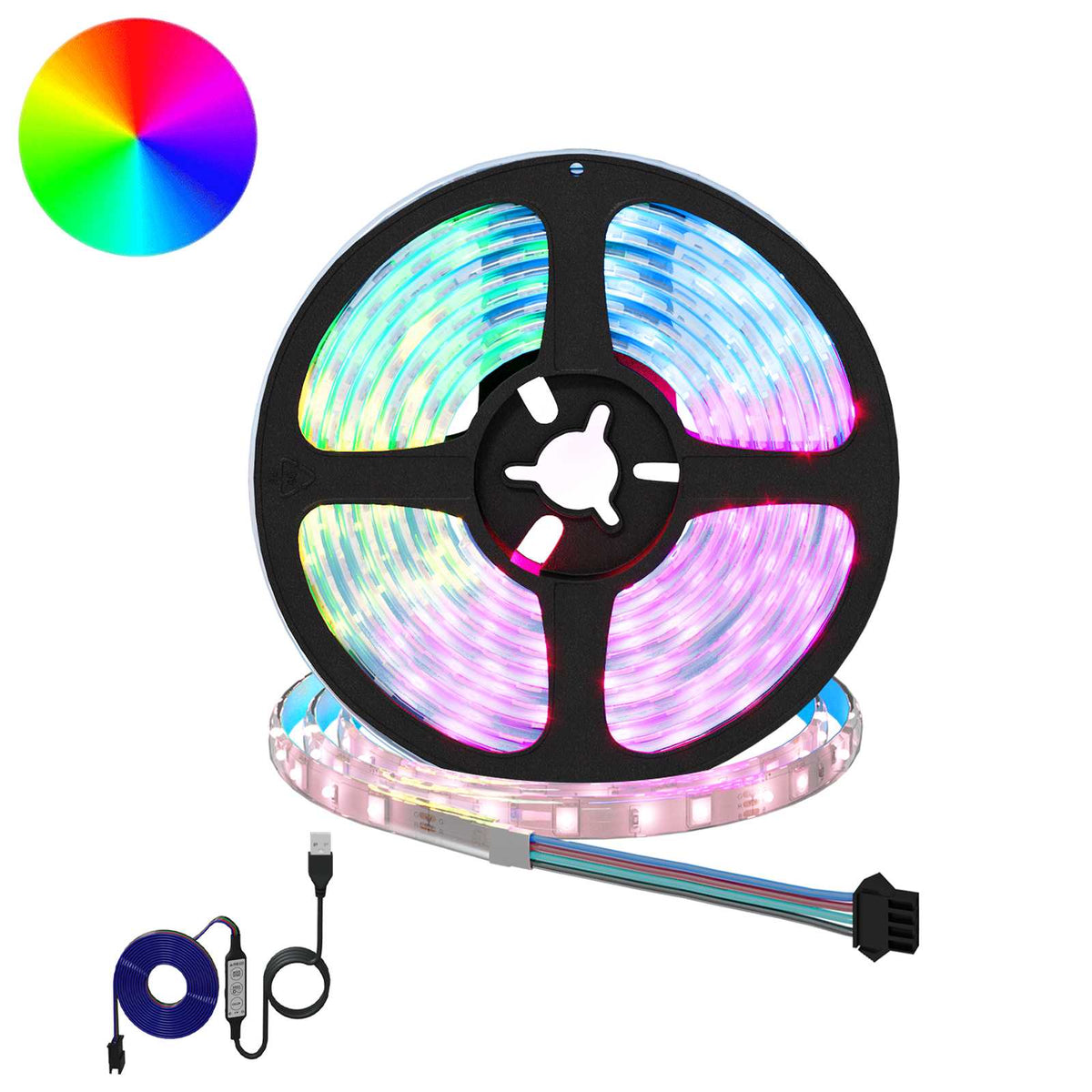 Vidaxl led-strip 2 st zwart en transparant koper en kunststof