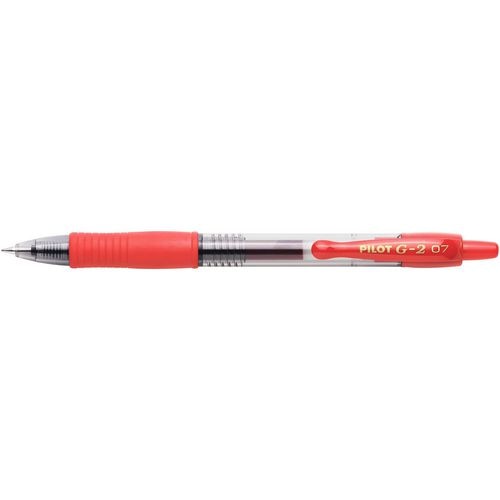 Drukknopgelpen pilot g2 fijn 0,7 mm rood grip drukmechanisme edelstaal punt