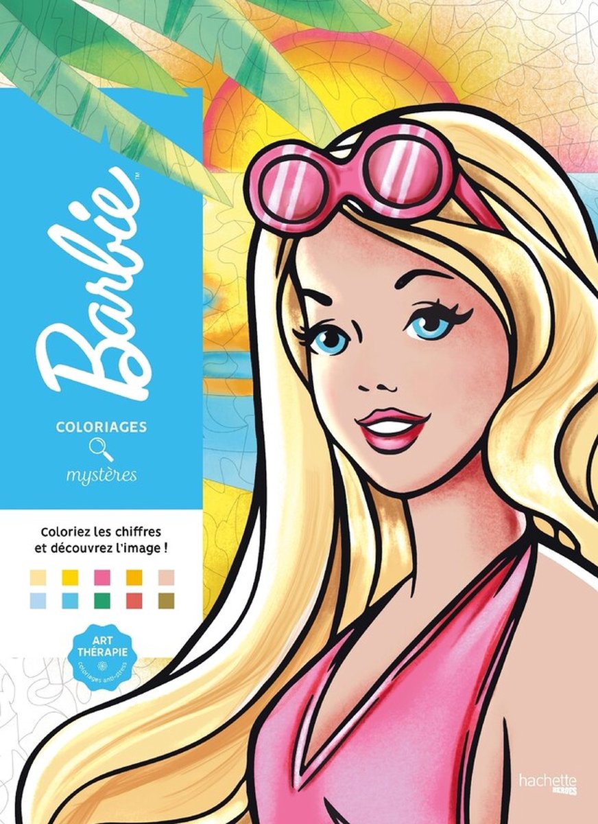 Hachette heroes coloriages mystères barbie - kleuren op nummer kleurboek voor volwassenen -
