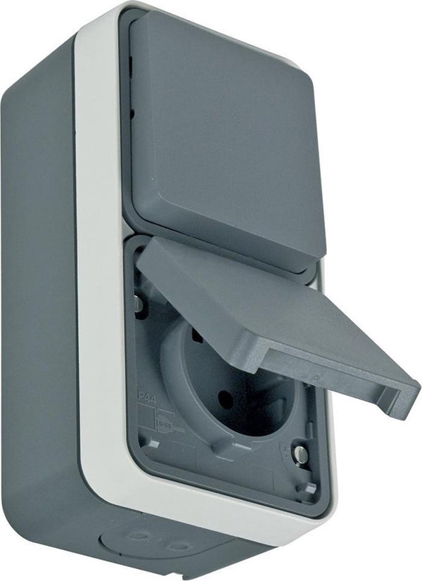 Berker w1 type 47803515 ap-combinatie spatwaterdicht ip55 | grijs