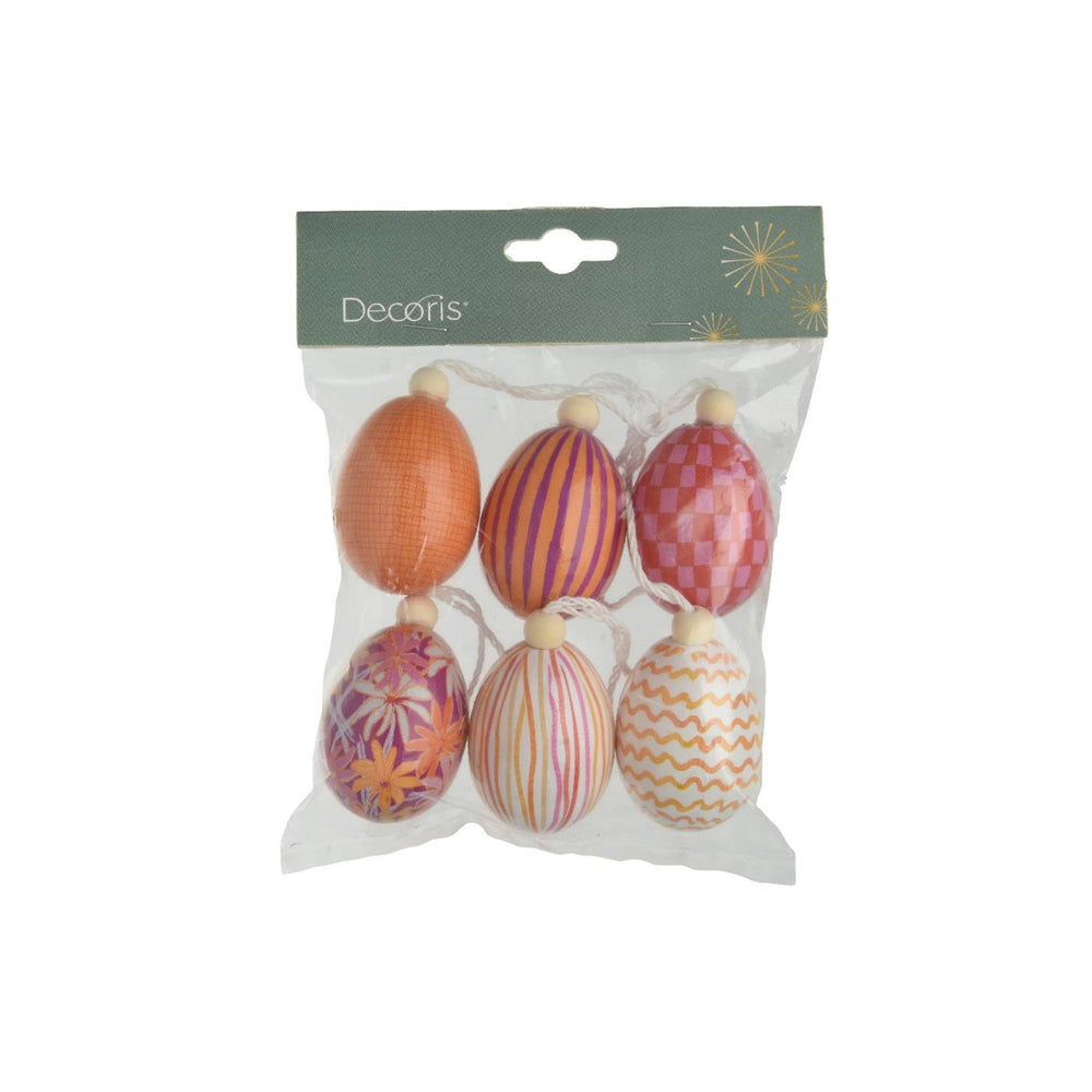 Decoris hangdecoratie ei foam ø4xh6cm 6 assorti