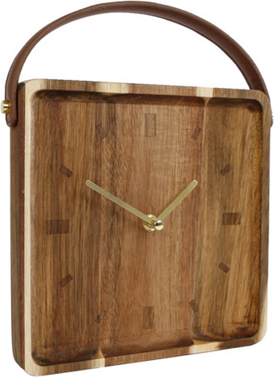 Gifts amsterdam gifts-amsterdam-wandklok-vienne-l-22x22x6,5-cm-hout-bruin