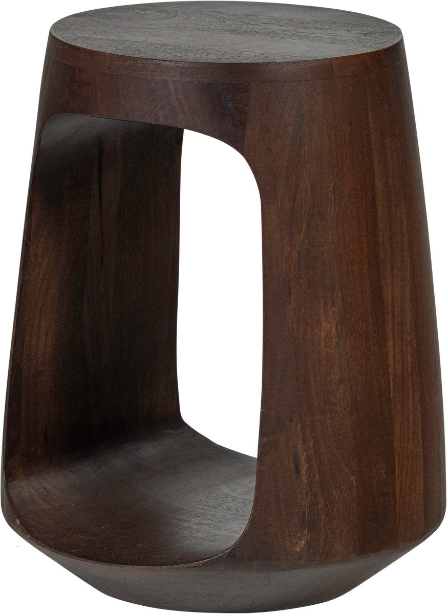 Woood bayo bijzettafel - mangohout - bruin walnoot - 45x33x33