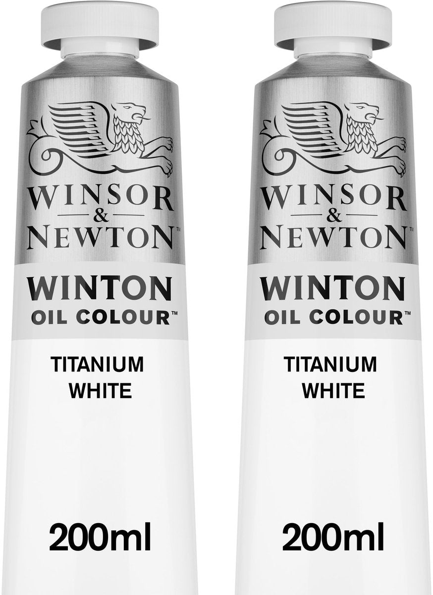 Winsor newton winton 1490699 olieverf set – titanium white – 2x 200 ml – hoogdekkende kunstenaarsverf – voor schilderkunst atelier