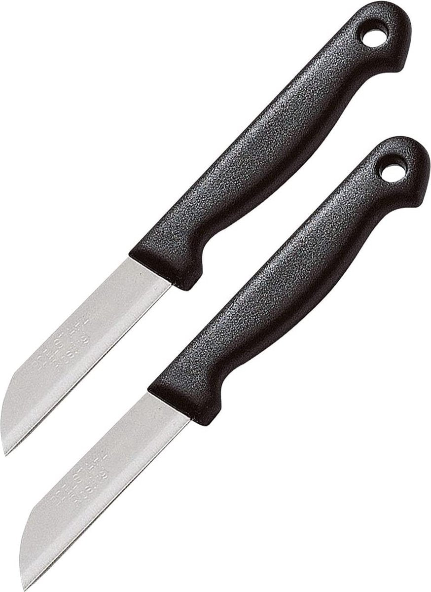 Westmark set van 2 schilmesjes, met recht lemmet, lemmetlengte: elk 6,5 cm, roestvrij staal kunststof, techno, zilver zwart, 13512280