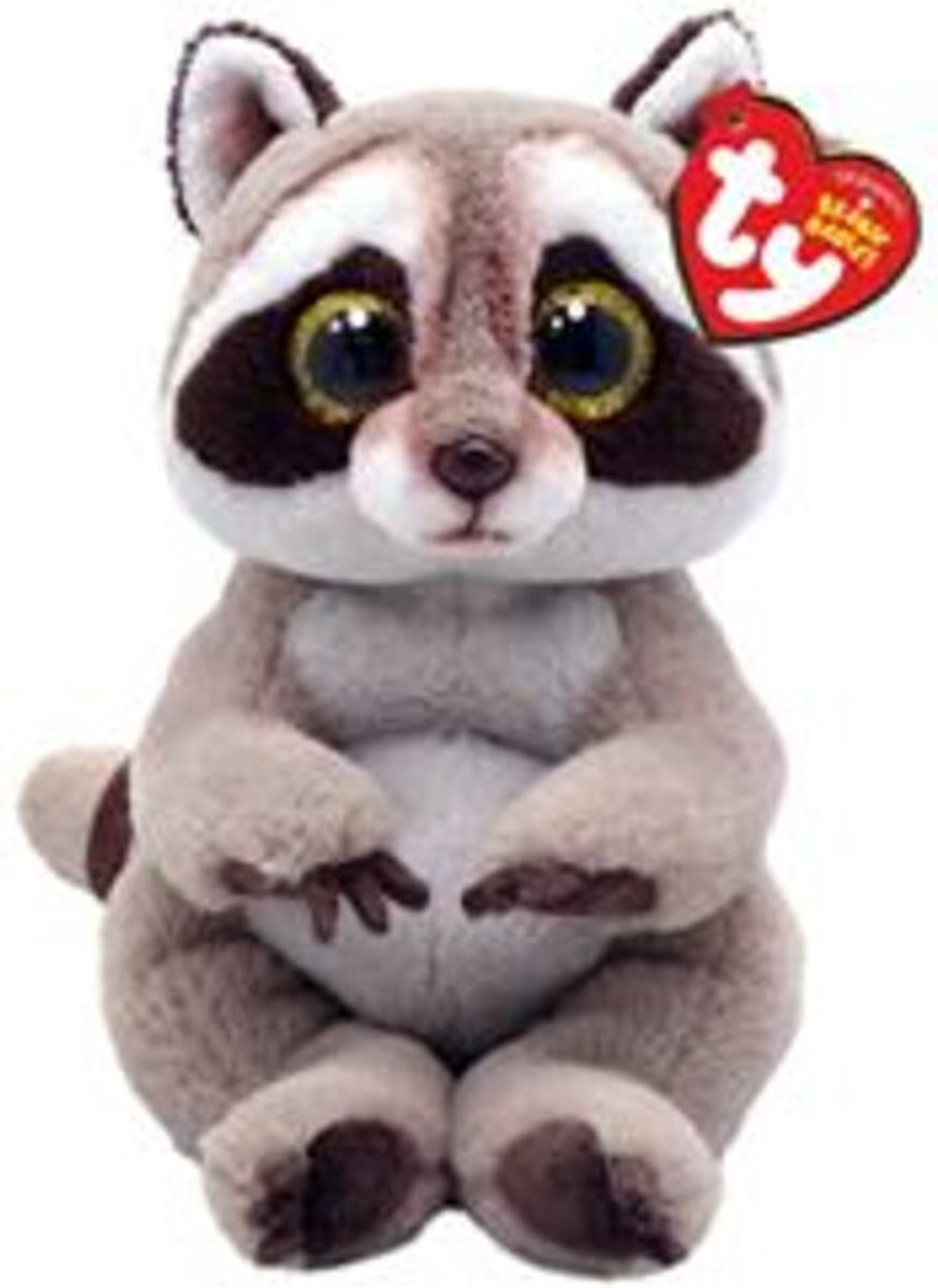 Ty beanie buikjes wasbeer knuffel petey 15 cm