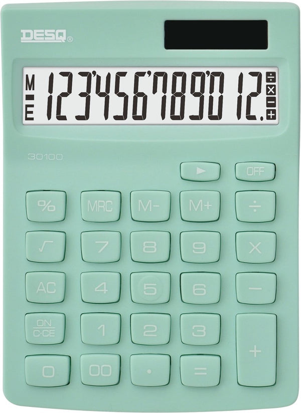 Desq ® | bureau rekenmachine | 12 cijfers| compact | mint groen | new generation