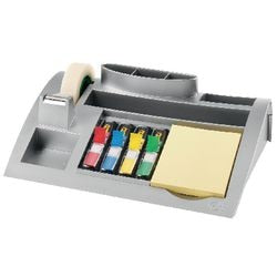 Post-it desk organizer c50 337x240x95mm zilvergrijs + notes, index, magic tape