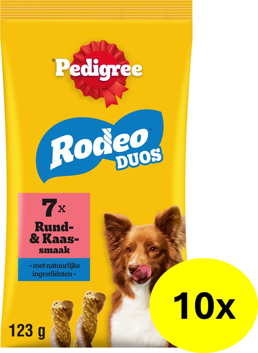 Pedigree hondensnacks - rodeo duo's - rund kaas - 10x7 stuks