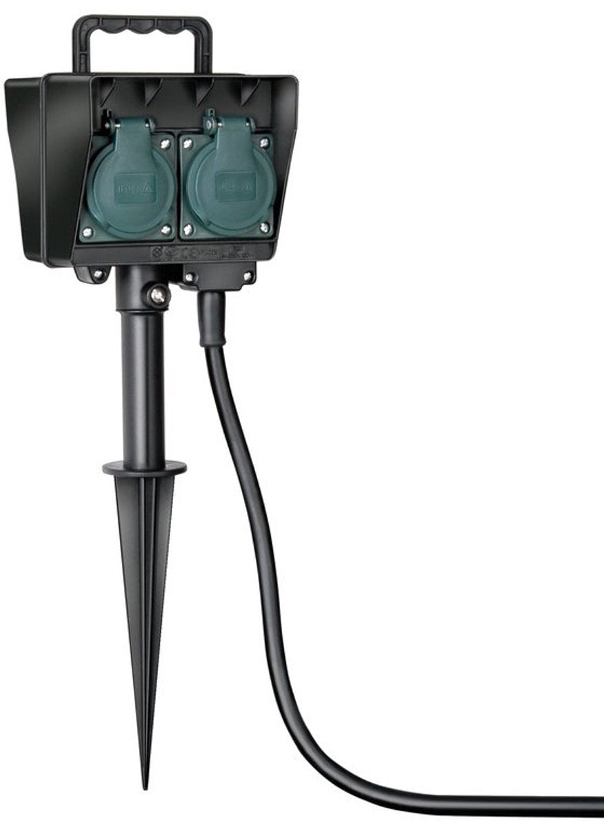 Brennenstuhl tuin stekkerdoos met grondpin 4x230v contactdoos voor tuin | 1154440 - 1154440